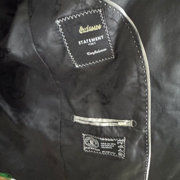 Green Art Deco Tuxedo 36R Small Vest Statement Smoking One Button Jacket VJ-123 - Picture 12 of 14